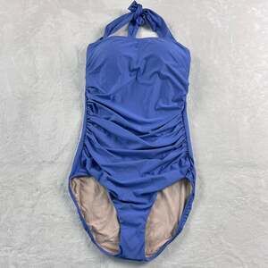 Hermoza Carrie Smocked Top Bandeau One-Piece Swimsuit women’s size 2 Blue